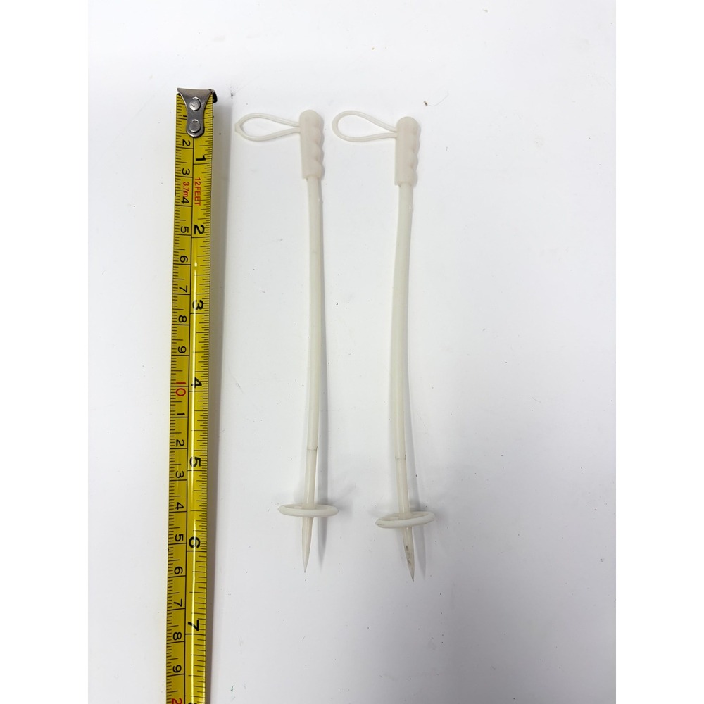 Vintage GI Joe Ski Poles White Plastic Action Figure Accessories 12in Hasbro